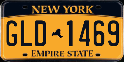 NY license plate GLD1469