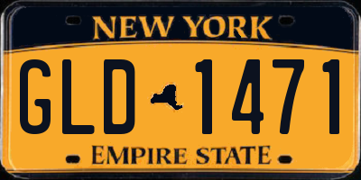 NY license plate GLD1471