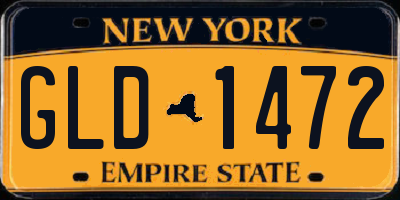 NY license plate GLD1472