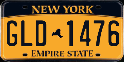 NY license plate GLD1476