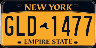 NY license plate GLD1477