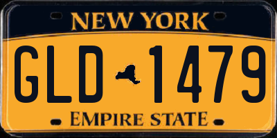 NY license plate GLD1479