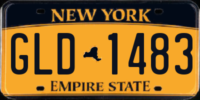 NY license plate GLD1483
