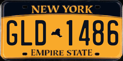 NY license plate GLD1486