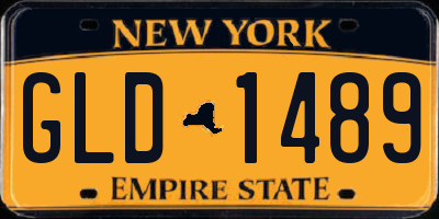 NY license plate GLD1489