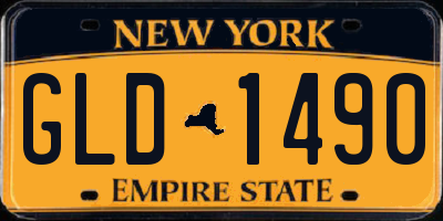 NY license plate GLD1490