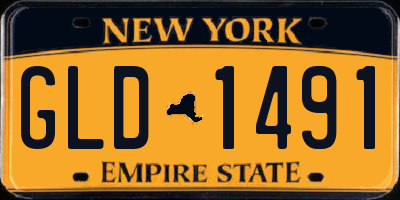 NY license plate GLD1491