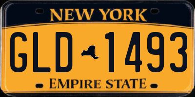 NY license plate GLD1493