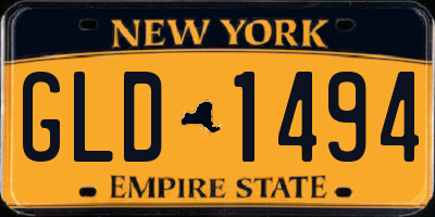 NY license plate GLD1494