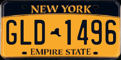 NY license plate GLD1496