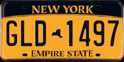 NY license plate GLD1497
