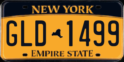 NY license plate GLD1499