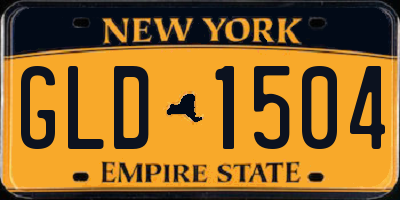 NY license plate GLD1504