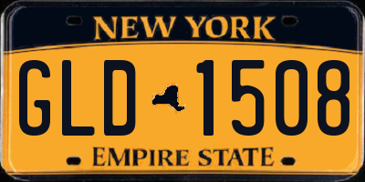 NY license plate GLD1508