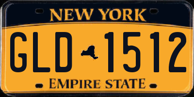 NY license plate GLD1512