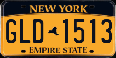 NY license plate GLD1513