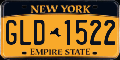 NY license plate GLD1522