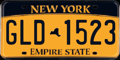NY license plate GLD1523