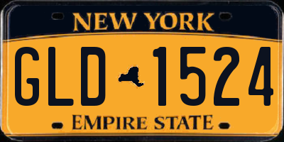 NY license plate GLD1524