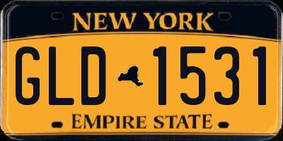 NY license plate GLD1531