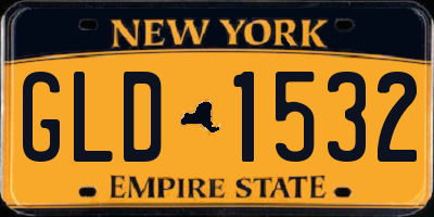 NY license plate GLD1532