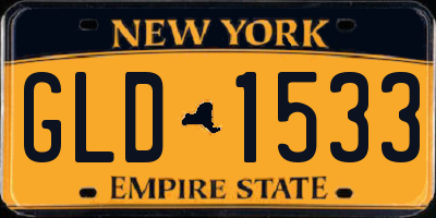 NY license plate GLD1533