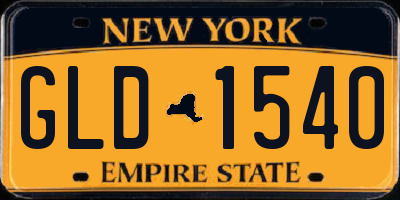 NY license plate GLD1540