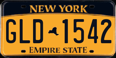 NY license plate GLD1542