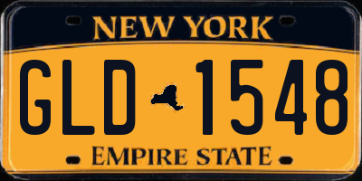 NY license plate GLD1548