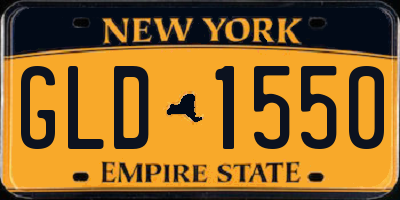 NY license plate GLD1550