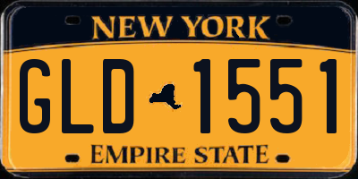 NY license plate GLD1551
