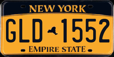 NY license plate GLD1552