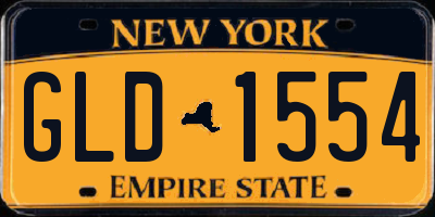 NY license plate GLD1554