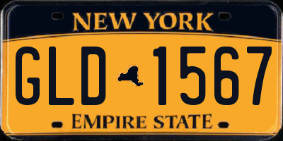 NY license plate GLD1567