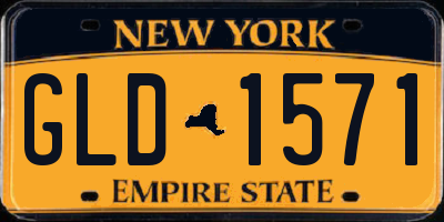 NY license plate GLD1571
