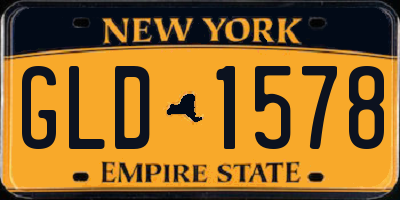NY license plate GLD1578