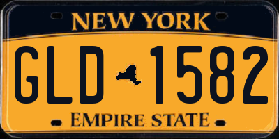 NY license plate GLD1582