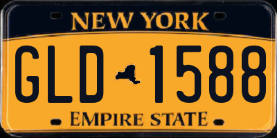 NY license plate GLD1588