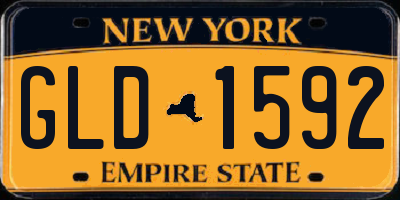 NY license plate GLD1592