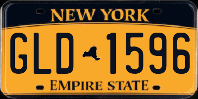 NY license plate GLD1596
