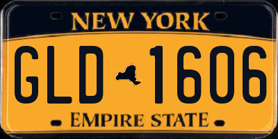 NY license plate GLD1606
