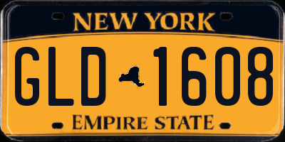 NY license plate GLD1608
