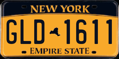 NY license plate GLD1611