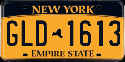 NY license plate GLD1613
