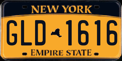 NY license plate GLD1616