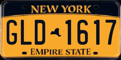 NY license plate GLD1617
