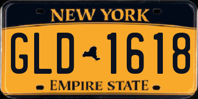 NY license plate GLD1618