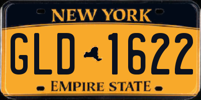 NY license plate GLD1622