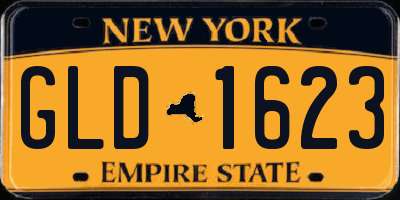 NY license plate GLD1623