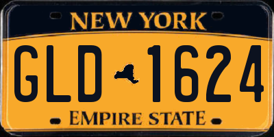 NY license plate GLD1624